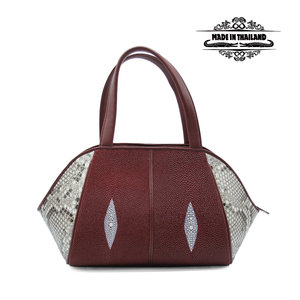 Rota загас цүнх бондгор 2 талруугаа сунасан могойн арьсан оруулгатай улаан хүрэн