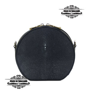 Meisslie цүнх 1 цах-тай дугуй хэлбэртэй өнгөлсөн хар