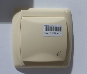 SAMPANYA 1тэй розетка тагтай шаргал 6701