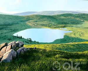 Хар зүрхний хөх нуур амьд байгаль мэт D Арт галерейд Зураач: Б.Одмэргэн Он: 2017 Хэмжээ: 100*130 Байгаль дэлхийгээ хайрлая