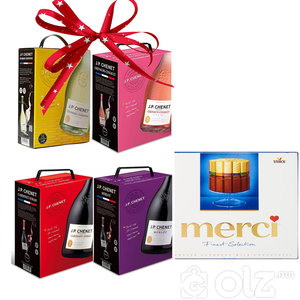 J.P CHENET / FRANCE - Colombard Chardonnay 3l - Grenache-Cinsault 3l - Cabernet- Syrah 3l - Merlot3l