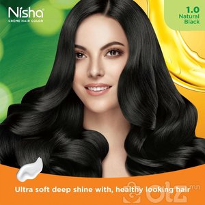 Natural Black 120GM Pack of 3 Nisha Cream Hair Color With Natural Herbs