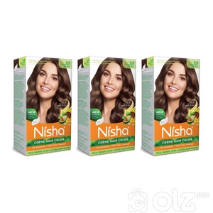 Chocolate Brown 120GM Pack of 3 Nisha Cream Hair Color With Natural Herbs