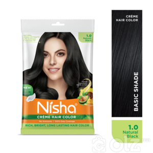 Nisha Cream Hair Color With Natural Herbs Pack of 10 Natural Black 40GM