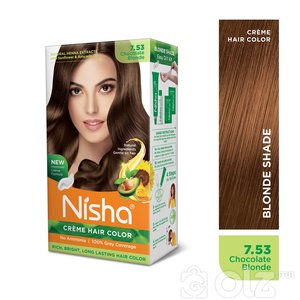 Nisha Cream Hair Color With Natural Herbs Pack of 3 Chocolate Blonde 120GM