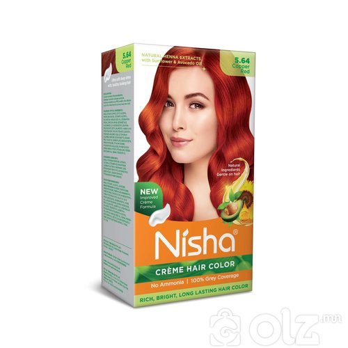 Nisha Cream Hair Color With Natural Herbs Pack of 3 Copper Red 120GM