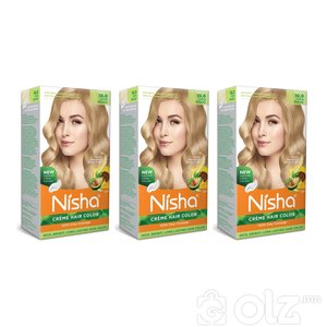 Nisha Cream Hair Color With Natural Herbs Pack of 3 Ultra Blonde 150GM