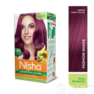 Nisha Cream Hair Color With Natural Herbs Pack of 3 Wine Burgundy 120GM