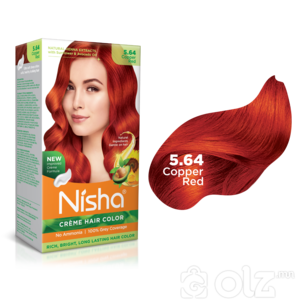 Nisha Cream Hair Color With Natural Herbs Pack of 3 Copper Red 120GM