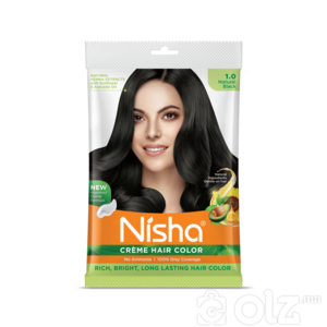 Nisha Cream Hair Color With Natural Herbs Pack of 10 Natural Black 40GM