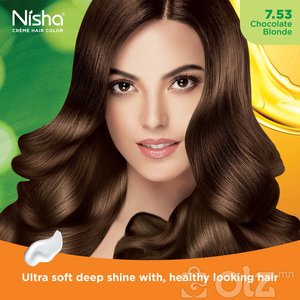 Nisha Cream Hair Color With Natural Herbs Pack of 3 Chocolate Blonde 120GM