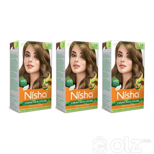 Nisha Cream Hair Color With Natural Herbs Pack of 3 Dark Blonde 120GM