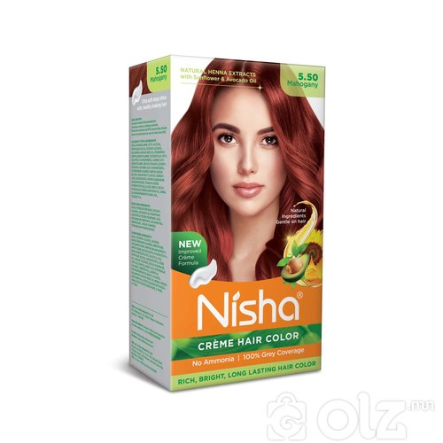 Nisha Cream Hair Color With Natural Herbs Pack of 3 Mahogany 120GM