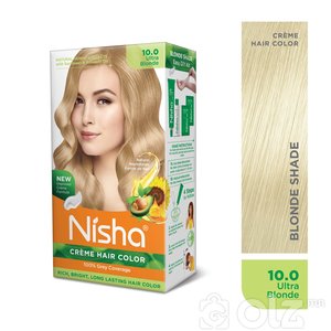 Nisha Cream Hair Color With Natural Herbs Pack of 3 Ultra Blonde 150GM