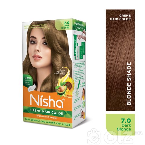 Nisha Cream Hair Color With Natural Herbs Pack of 3 Dark Blonde 120GM