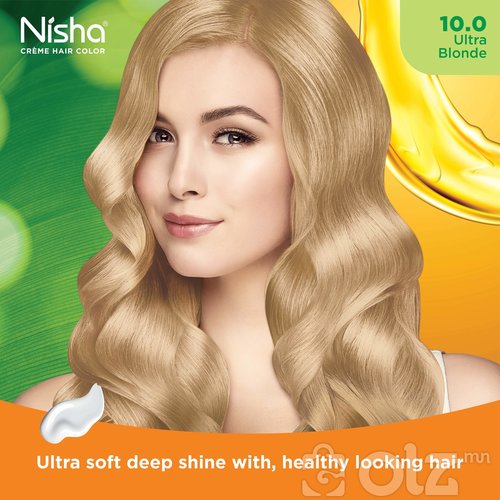 Nisha Cream Hair Color With Natural Herbs Pack of 3 Ultra Blonde 150GM