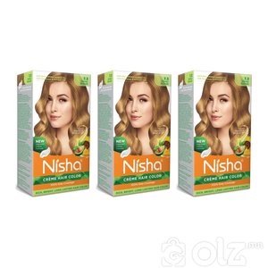 Nisha Cream Hair Color With Natural Herbs Pack of 3 Honey Blonde 120GM