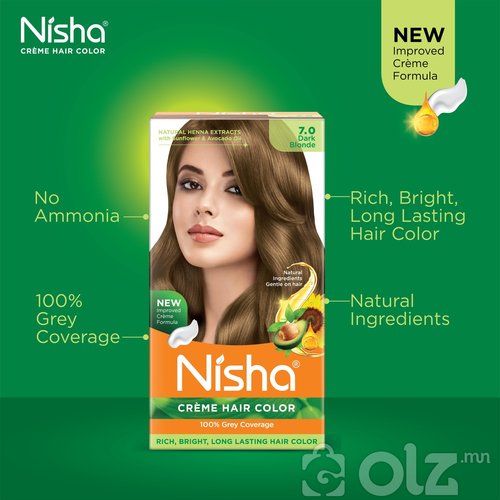 Nisha Cream Hair Color With Natural Herbs Pack of 3 Dark Blonde 120GM