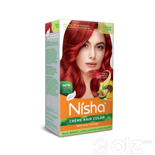 Nisha Cream Hair Color With Natural Herbs Pack of 3 Flame Red 150GM