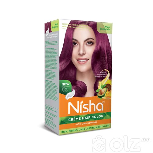 Nisha Cream Hair Color With Natural Herbs Pack of 3 Wine Burgundy 120GM