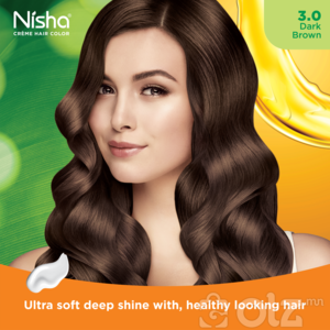 Nisha Cream Hair Color With Natural Herbs Pack of 10 Dark Brown 40GM