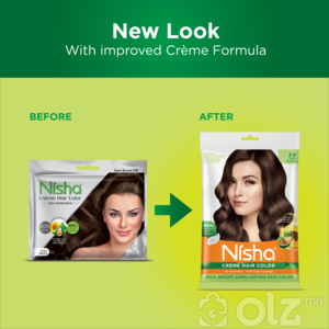 Nisha Cream Hair Color With Natural Herbs Pack of 10 Dark Brown 40GM